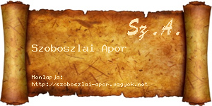 Szoboszlai Apor névjegykártya